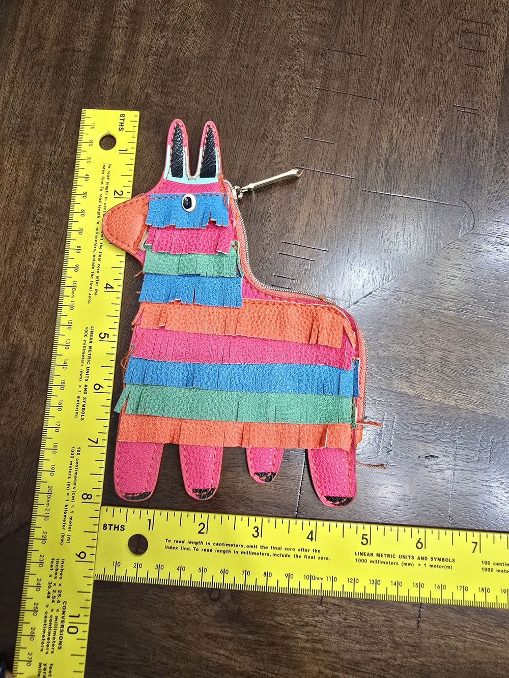Multicolor Donkey Fringe Coin Purse - Pink, Orange, Blue, Green